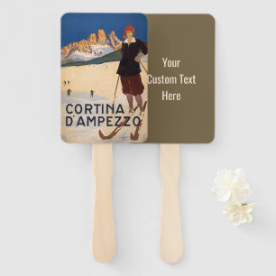 Custom text Italian Alps Vintage Travel fan set