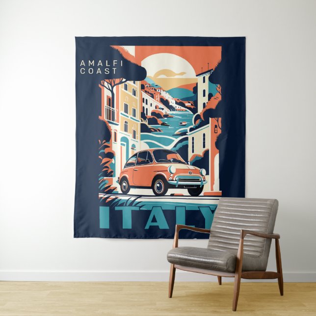Custom Text Italy Tapestry (In Situ)
