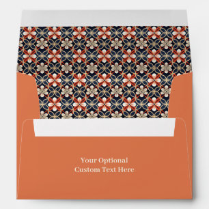 Custom Text Japanese Floral Pattern Envelope