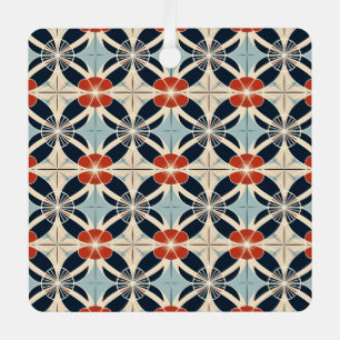 Custom Text Japanese Floral Pattern Metal Tree Decoration