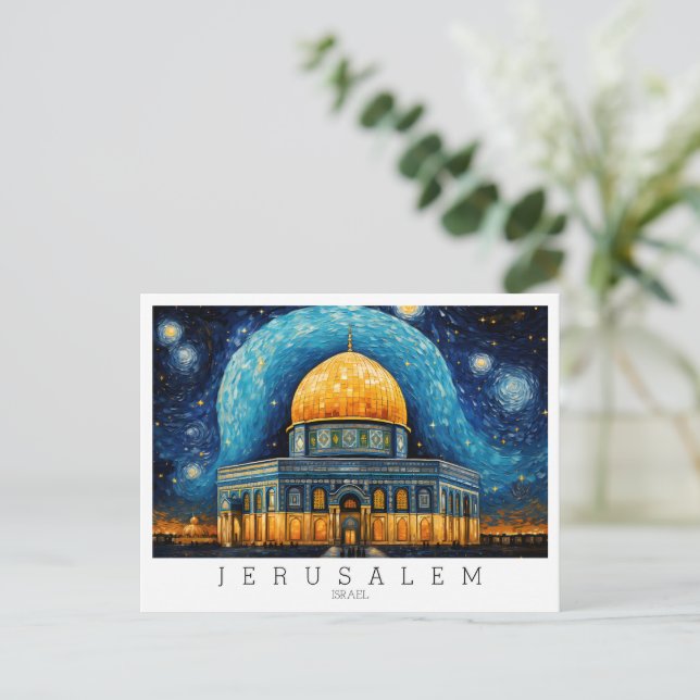 Custom text, Jerusalem, Dome of Rock, Israel Postcard (Standing Front)