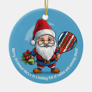 🎾🎄Custom text, Jingle Smash Ceramic Ornament