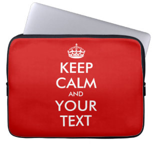 Custom text Keep calm laptop sleeve