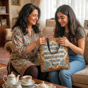 Custom Text Khatam Marquetry Persian Art Gifts Tote Bag