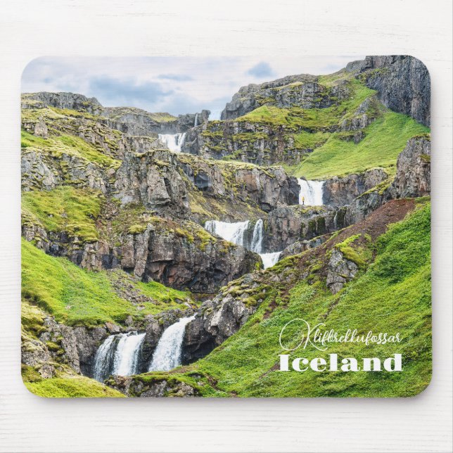 Custom Text Klifbrekkufossar, Iceland Mouse Pad (Front)