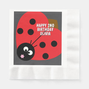 Custom Text Ladybird Party Napkin – Cute Cartoon