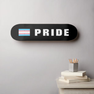 Custom Text LGBTQ Rainbow Trangender Pride Flag Skateboard