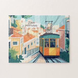 Custom Text Lisbon Portugal Jigsaw Puzzle