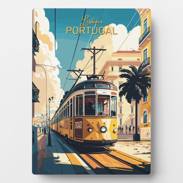Custom Text Lisbon Portugal Plaque (Front)
