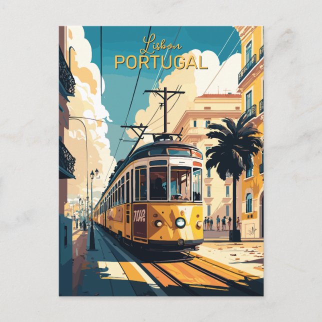 Custom Text Lisbon Portugal Postcard (Front)
