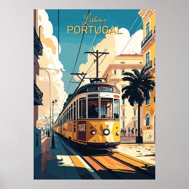 Custom Text Lisbon Portugal Poster (Front)