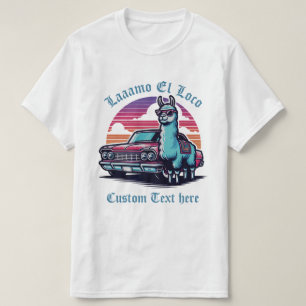 Custom Text Llama Classic Car Father's Day T-Shirt