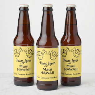 Custom Text, Location & Colour Shaka Beer Bottle Label