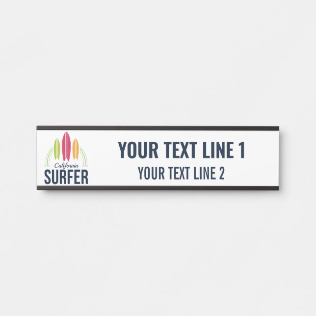 Custom text & location Surfer Door Sign (Front)