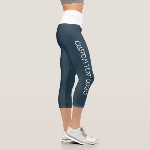 CUSTOM TEXT LOGO CAPRI LEGGINGS