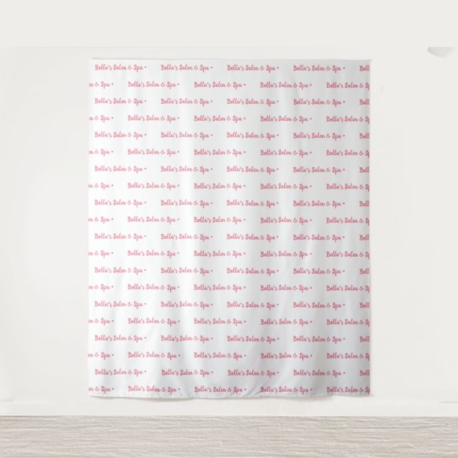 Custom Text Logo Event Backdrop Step and Repeat Tapestry (Front)