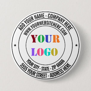 Custom Text Logo Name Address Website Promotional  7.5 Cm Round Badge