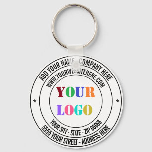 Custom Text Logo Name Address Website Promotional  Key Ring