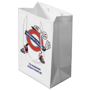 Custom Text London Calling Medium Gift Bag