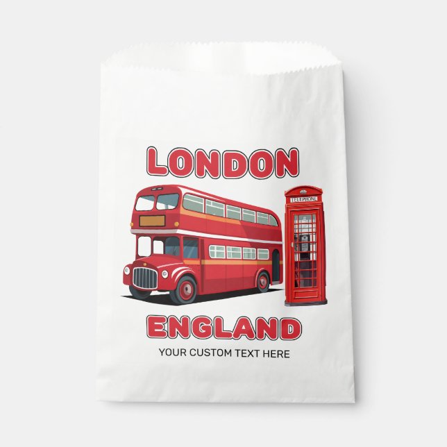 Custom Text London England Favour Bag (Front)