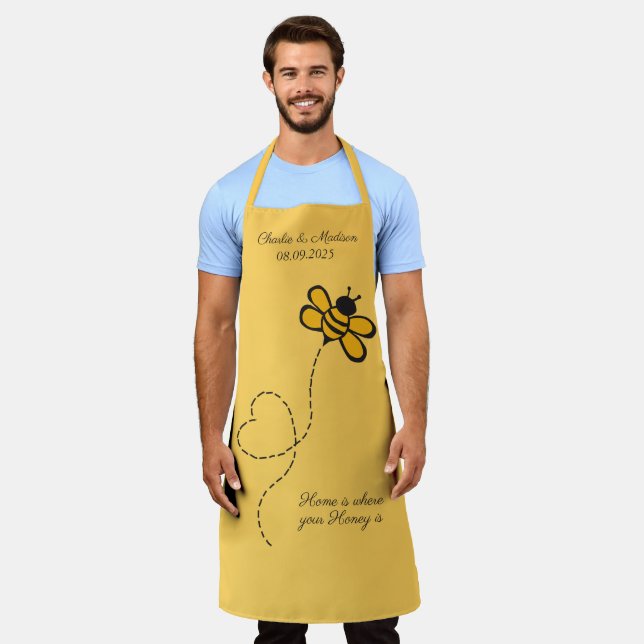 Custom Text Love Bee Apron (Worn)