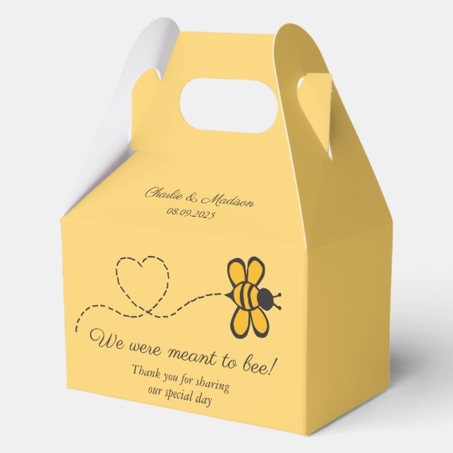 Custom Text Love Bee Favour Box (Front)