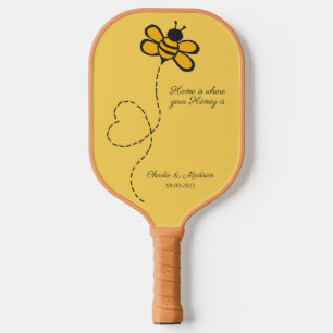 Custom Text Love Bee Pickleball Paddle