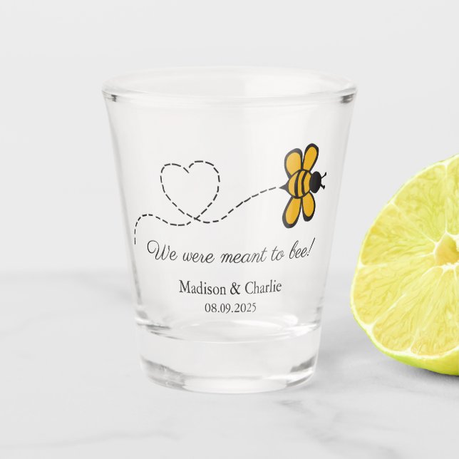 Custom Text Love Bee Shot Glass (Front)