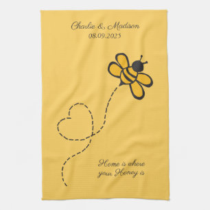 Custom Text Love Bee Tea Towel