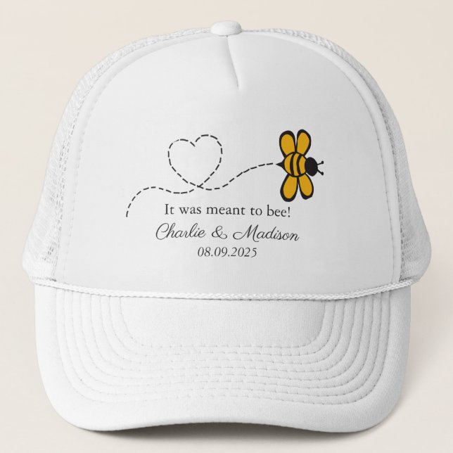 Custom Text Love Bee Trucker Hat (Front)