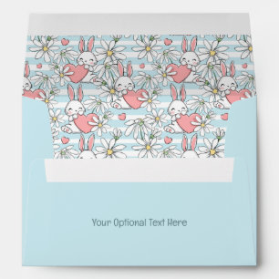Custom Text Love Bunnies Pattern Envelope