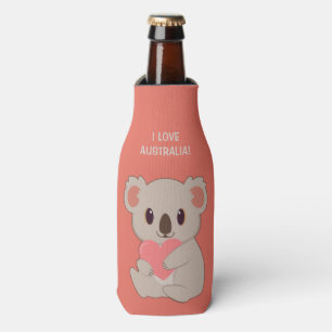 Custom Text Love Koala Bottle Cooler