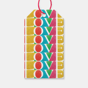 custom text LOVE LOVE LOVE CHRISTMAS Gift Tags