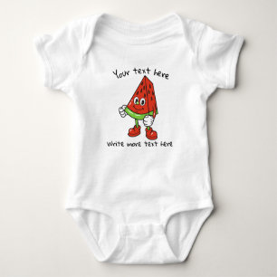 Custom text lovely cute watermelon fruit funny red baby bodysuit