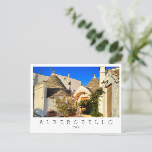 Custom text, lovely town of Alberobello, Puglia P Postcard