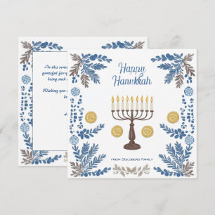 Custom text Luminous Traditions: Watercolor Holiday Card