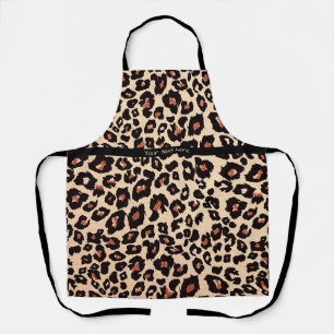 Custom Text Luxury Leopard  Apron chic