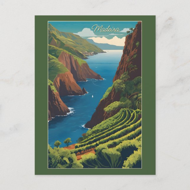 Custom Text Madeira Portugal Postcard (Front)