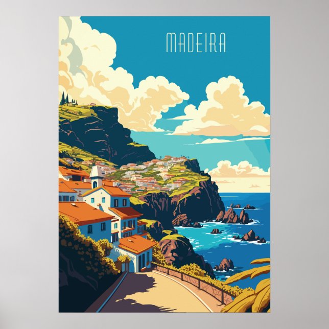 Custom Text Madeira Portugal Poster (Front)