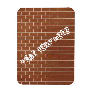 Custom Text Magnet with Brick Wall Design