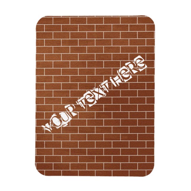 Custom Text Magnet with Brick Wall Design (Vertical)
