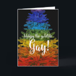Custom Text "Making the Yuletide Gay!" Holiday Card<br><div class="desc">Colourful  "Making the Yuletide Gay!" holiday card with text placeholder on the inside. Be sure to update the text with your personal message before ordering!</div>