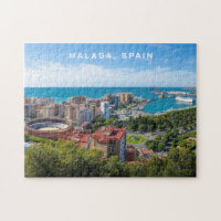 Custom Text Malaga Spain Areal Photograph