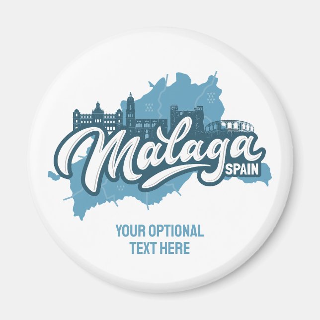 Custom Text Malaga Spain Magnet (Front)