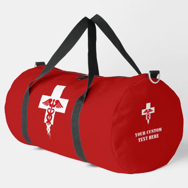 Custom Text Medical Professional Duffle Bag (Left Corner)