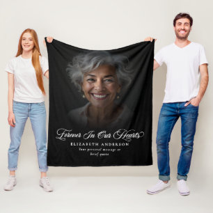 Custom Text Memorial Tribute Photo Fleece Blanket