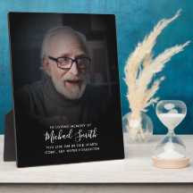 Custom Text Memorial Tribute Photo Tabletop Plaque