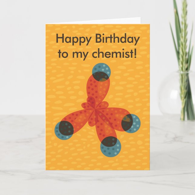 Custom Text Methane Molecule Chemist Birthday Card (Front)