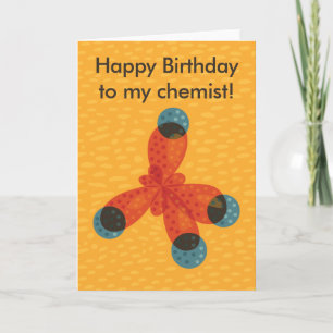 Custom Text Methane Molecule Chemist Birthday Card