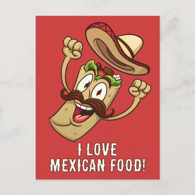 Custom Text Mexican Food Postcard (Front)